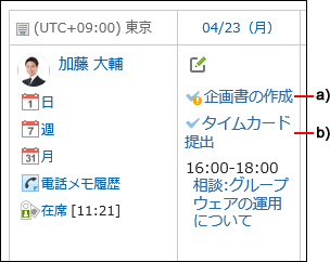 ToDoが表示されている「スケジュール」画面