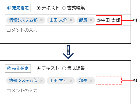 正しく指定されていない宛先の画像