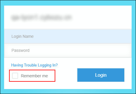 Screenshot: "Remember me" is highlighted