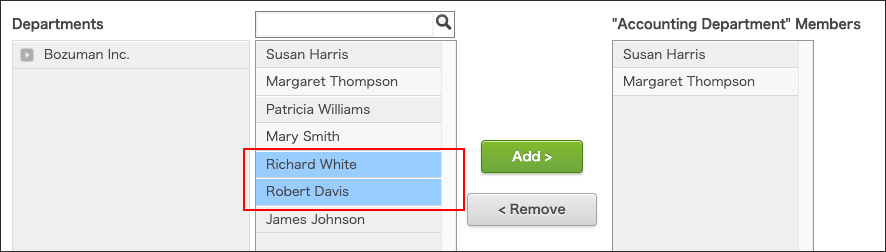 Screenshot: Target users are selected