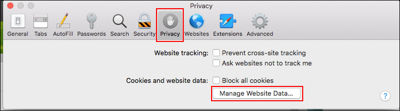 'Privacy' screen