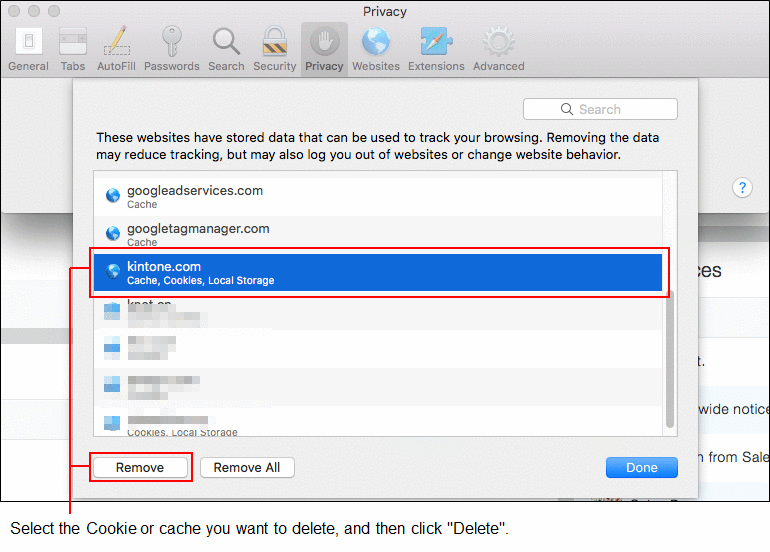 'Privacy' screen
