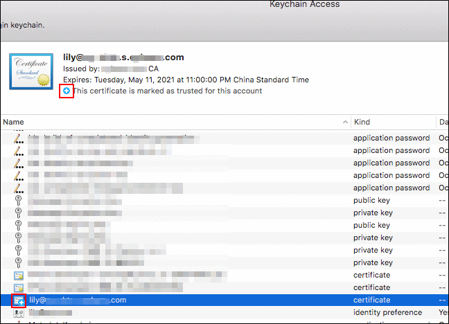 Image of indicating that the client certificate was added successfully
