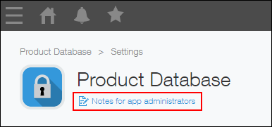 Screenshot: "Notes for app administrators" is outlined