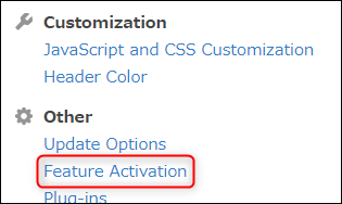 Feature activation