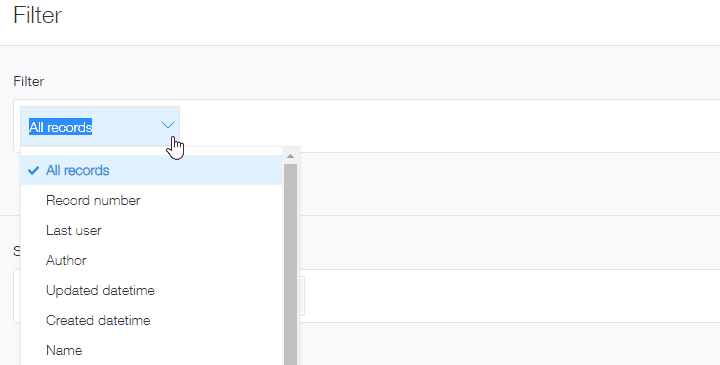 Image of searching for a specific field name