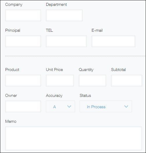 Screenshot: Example of a form