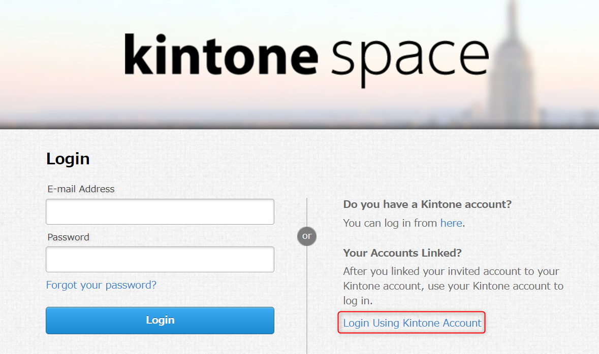 Login using kintone account
