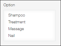 Screenshot: Screenshot: Example of a "Multi-choice" field being used for selecting options
