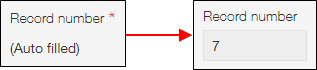 Screenshot: An example of a "Record number" field