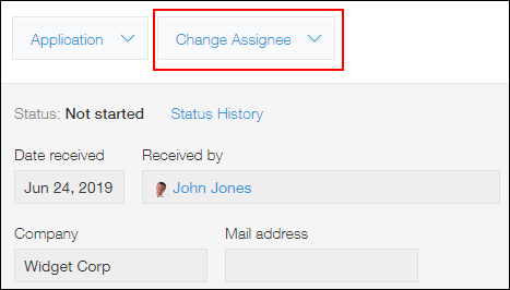 Screenshot: The "Change assignee" button