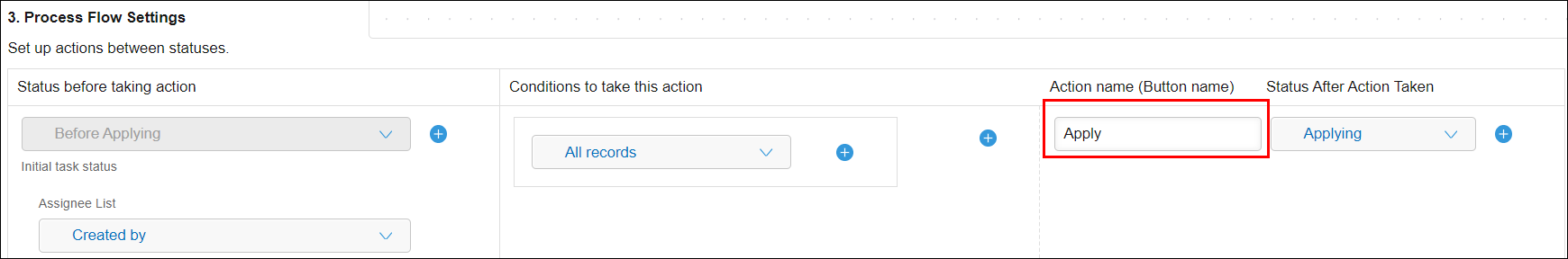 Screenshot: "Action name (Button name)"