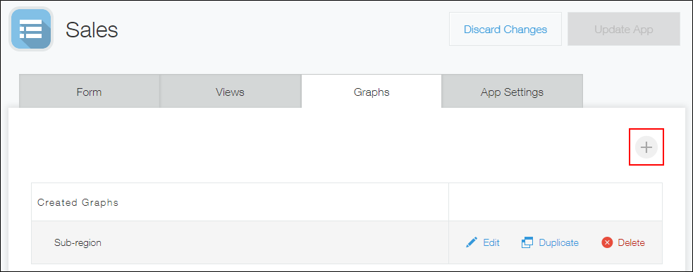 Screenshot: The "Create graph" icon is outlined