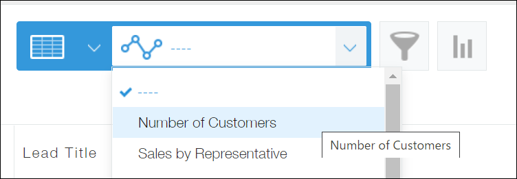 Screenshot: Selecting a chart