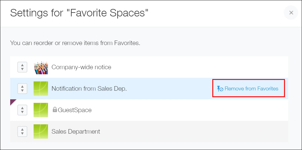 Screenshot: "Remove from Favorites" is highlighted