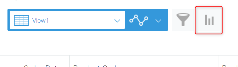 Screenshot: The "Create graph" icon is highlighted on the "View" screen