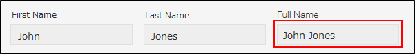Screenshot: A value concatenating a fist name and a last name is displayed in a field