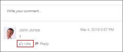 Screenshot: The "Like" button is displayed