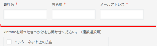 スクリーンショット：罫線フィールドを枠線で強調している