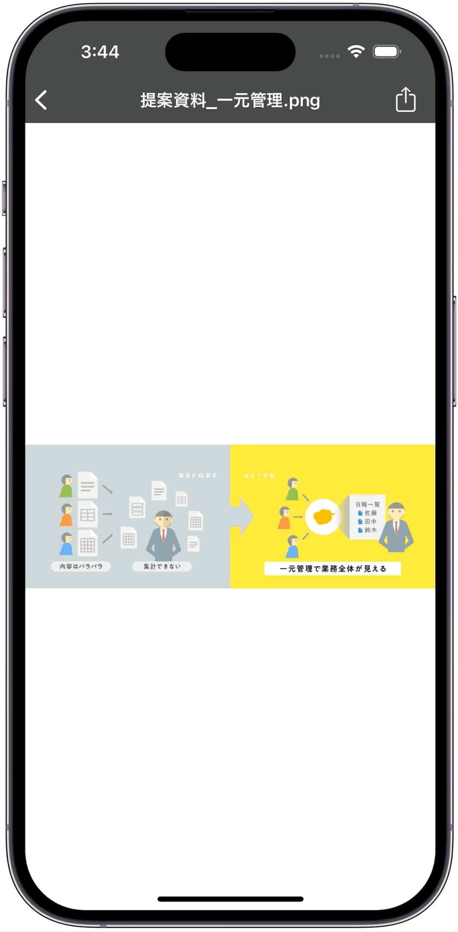 スマホで複数の画像ファイルをスワイプしている例