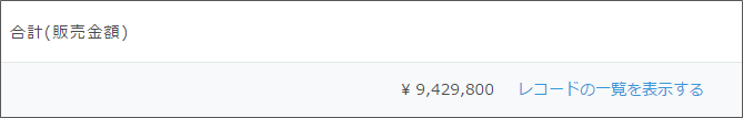 スクリーンショット：当月の売上額の合計が表示されている