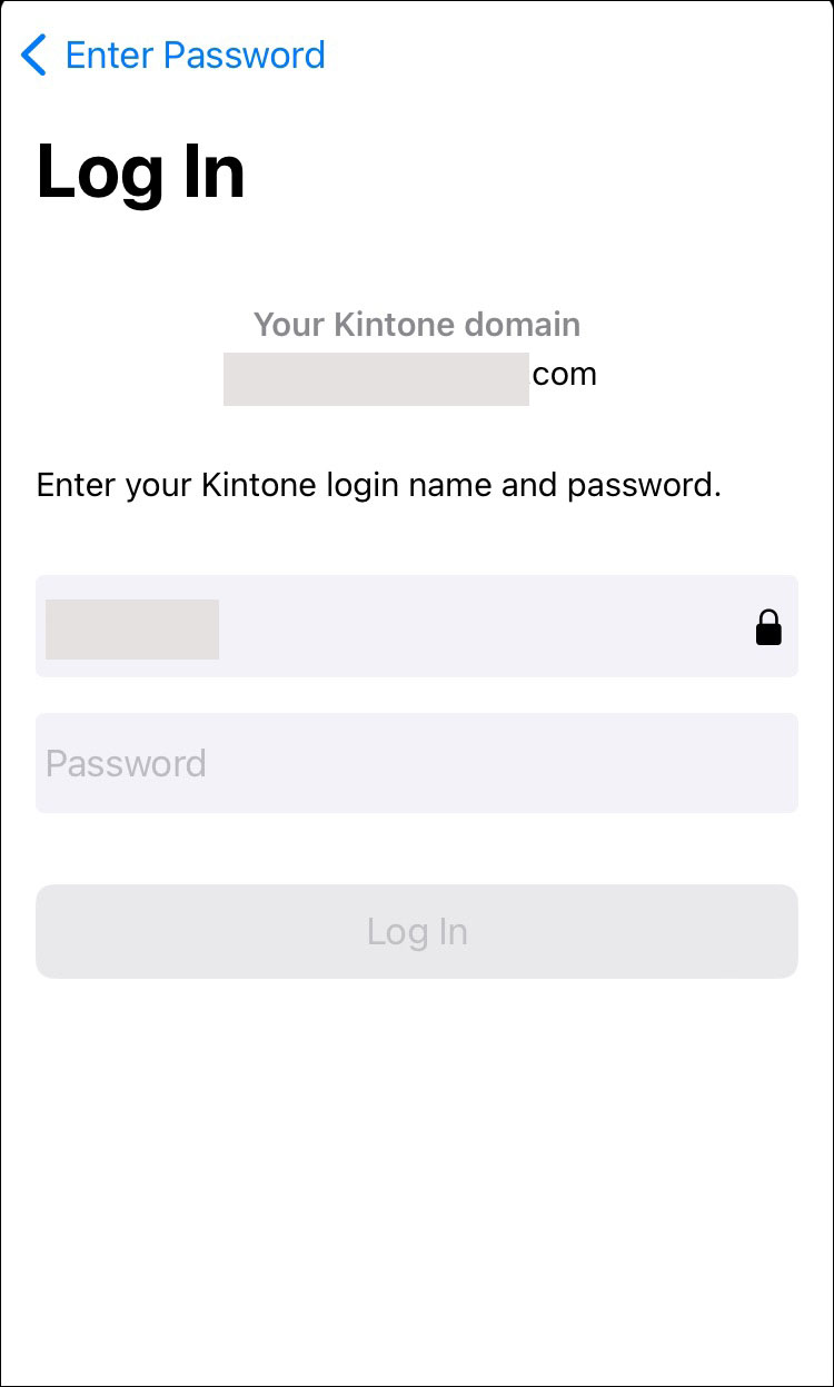 截圖：輸入kintone的登入名稱和密碼